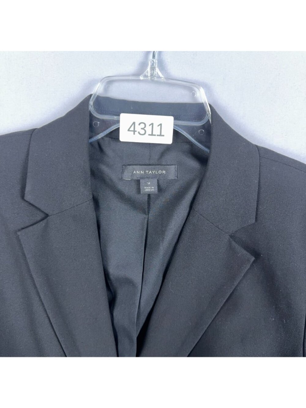 Ann Taylor Blazer Jacket Womens Size 14 Black Dark Wash Single Button Closure - Picture 14 of 14